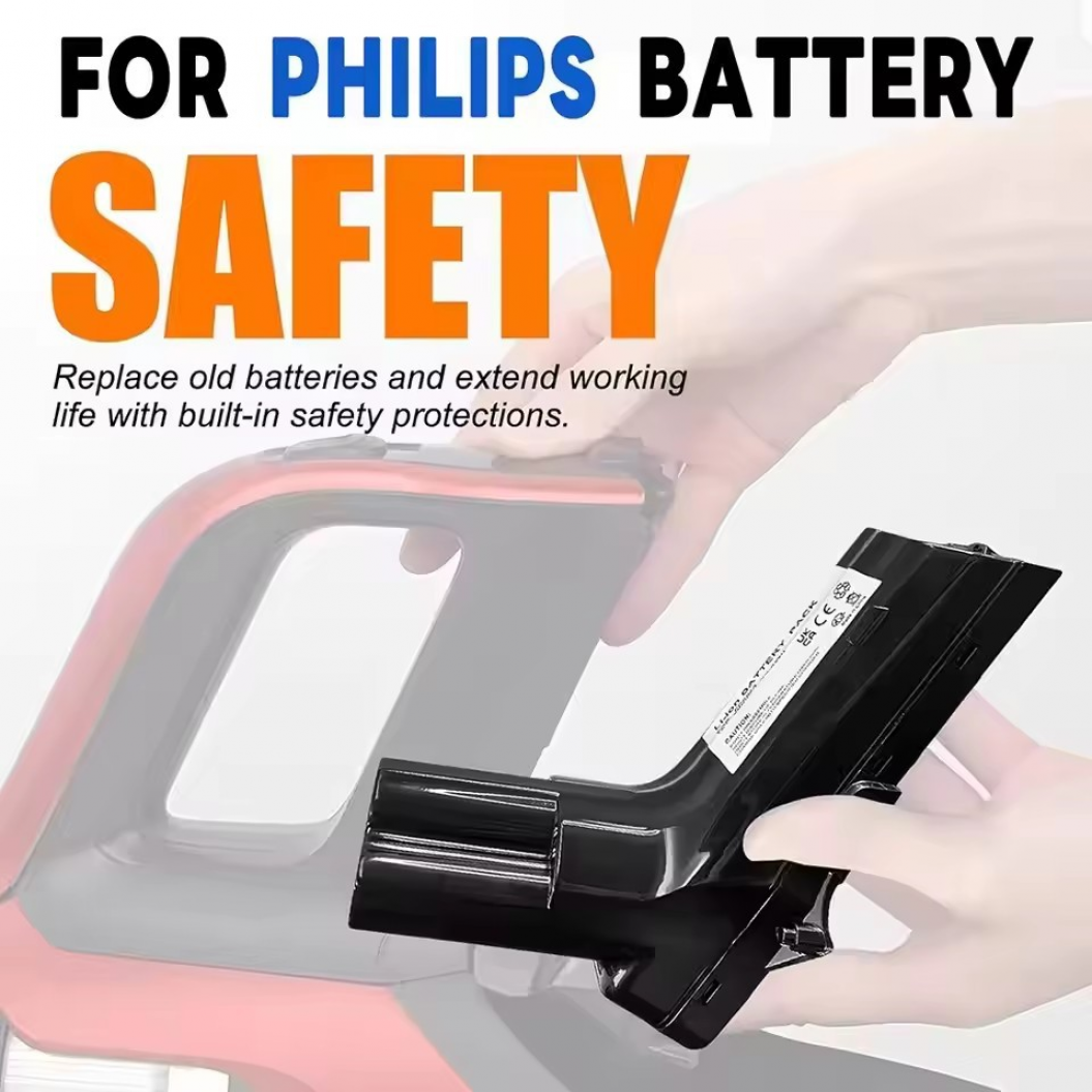25.2V 3000mah Replacement Battery for Philips Vacuum Cleaner Fc6823/22 6908 SpeedPro Max