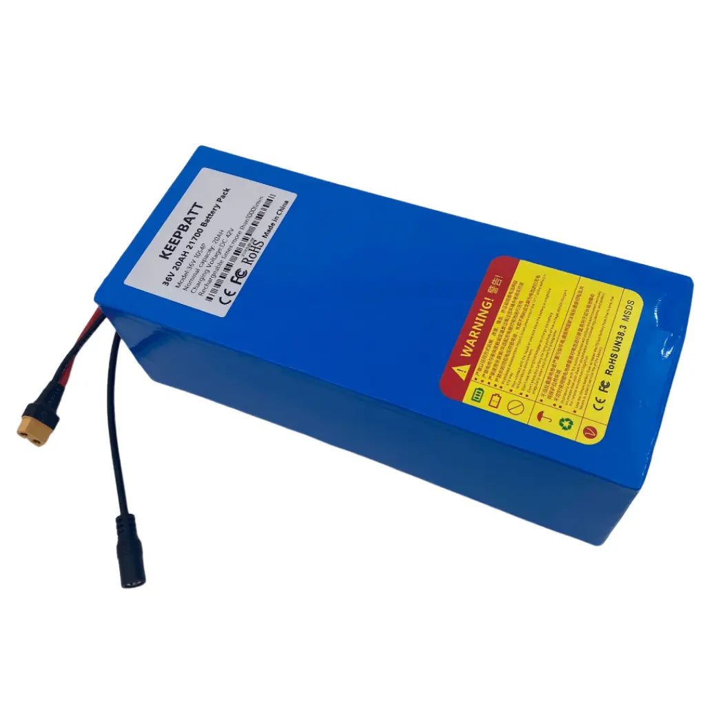 Bateria de Alto Desempenho 36V 20Ah 21700 10S4P para Ebike com Proteção BMS
