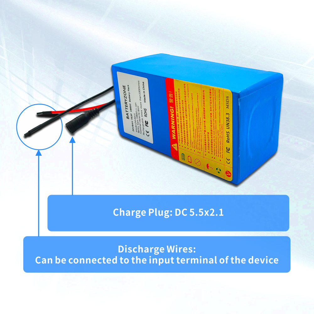 Batería 24V 6Ah 7S3P 18650 29,4V con BMS para bicicleta eléctrica 29,4V 2A Cargador incluido