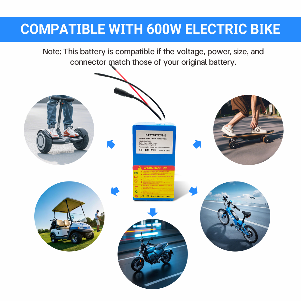 24V 6Ah 7S3P 18650 배터리 29.4V 6000mAh BMS 전기 자전거, 전동 스쿠터, 리튬 이온 배터리 팩 + 29.4V 2A 충전기