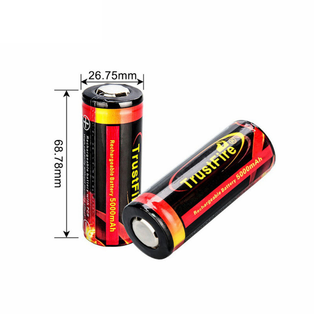 Bateria Recarregável Li-ion 26650 3.7V 5000mAh com Placa de Proteção para Lanterna LED