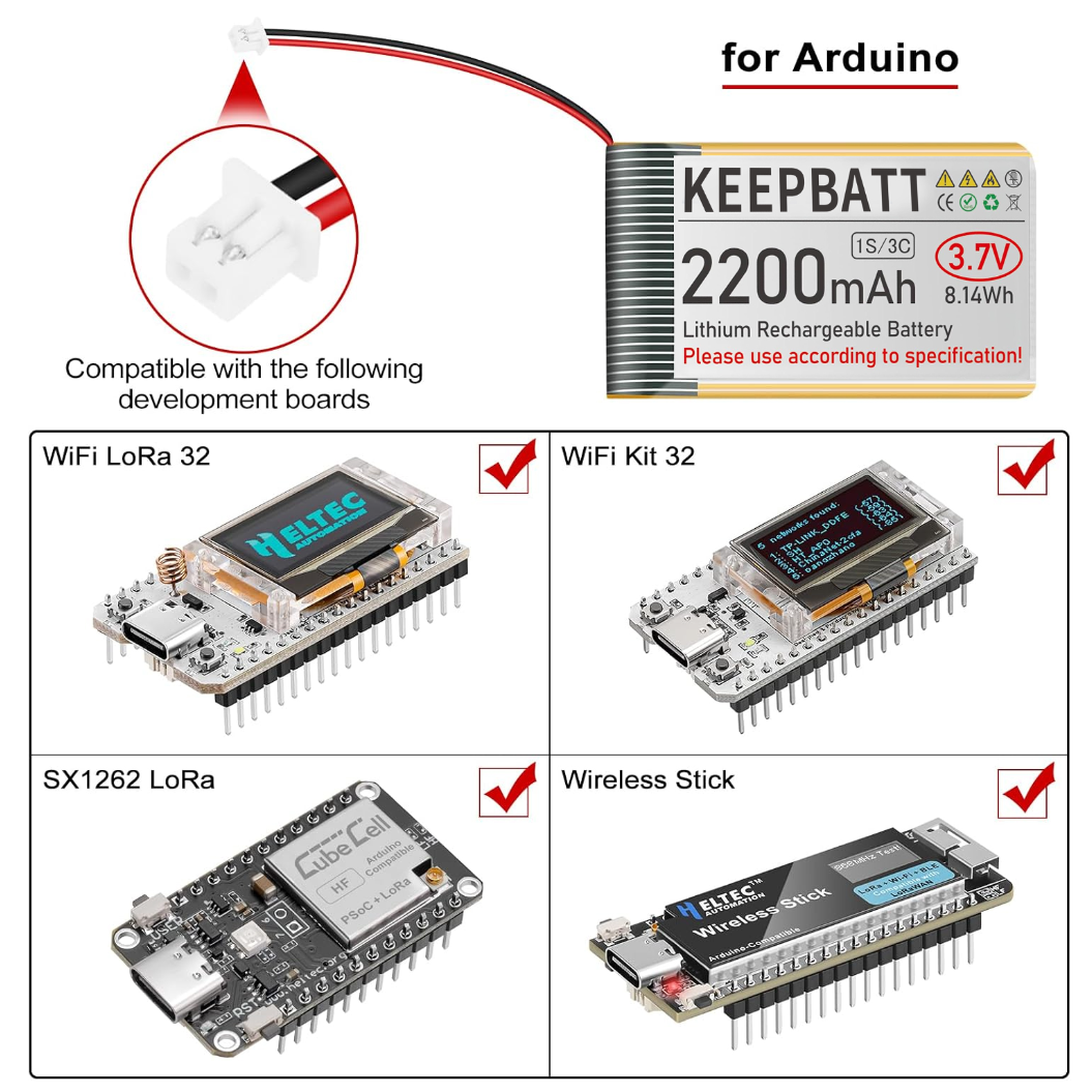 3.7V 2200mAh 903659 LiPo Battery Rechargeable 1S 3C with PCB MX1.25 Plug for Arduino ESP32 Development Board