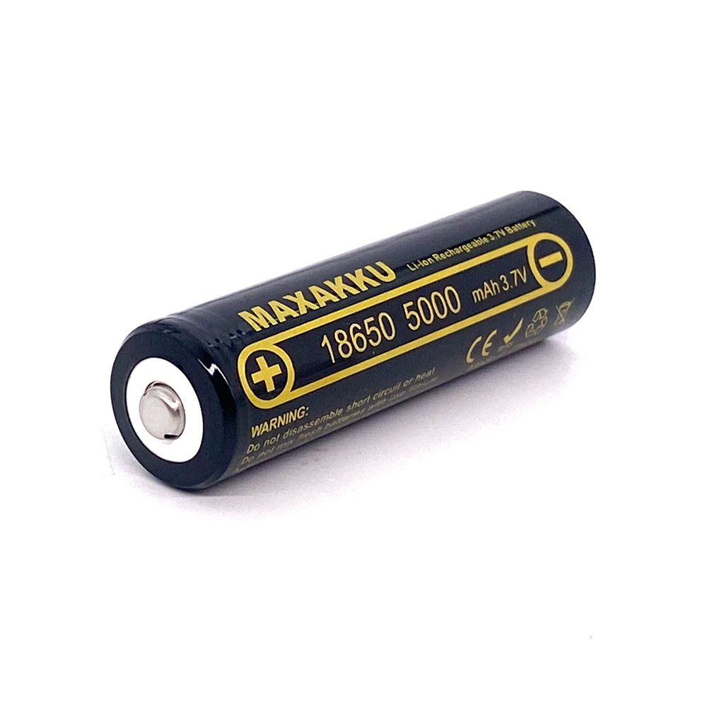 Lot de 2 batteries rechargeables 18650 3,7 V 5000 mAh pour lampe de poche LED grande capacité