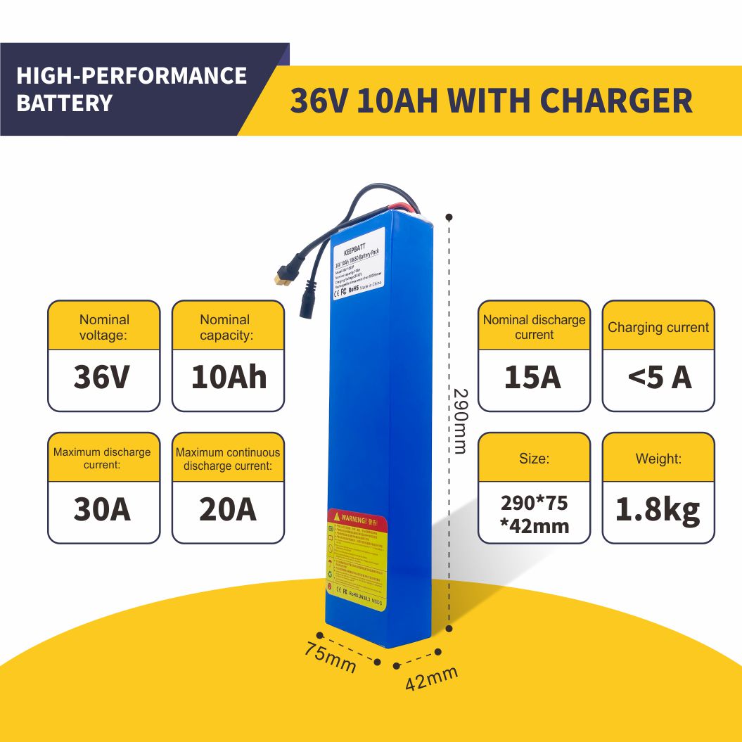 250W 600W 전기 자전거 스쿠터용 36V 10Ah 10S3P 교체 배터리 15A BMS