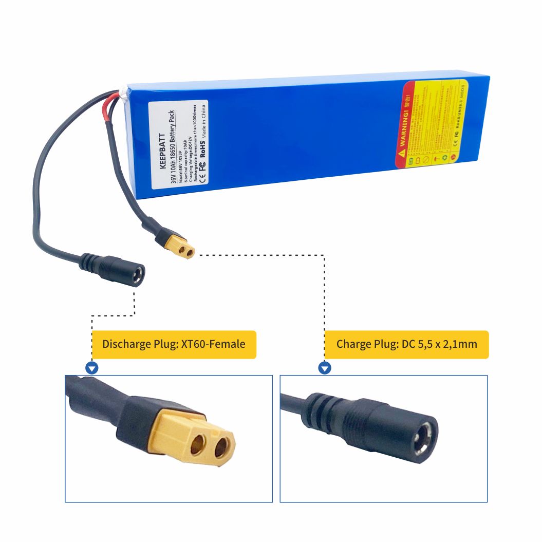 36V 10Ah 10S3P Scooter Replacement Battery 15A BMS for 250W 600W E-bike Scooter