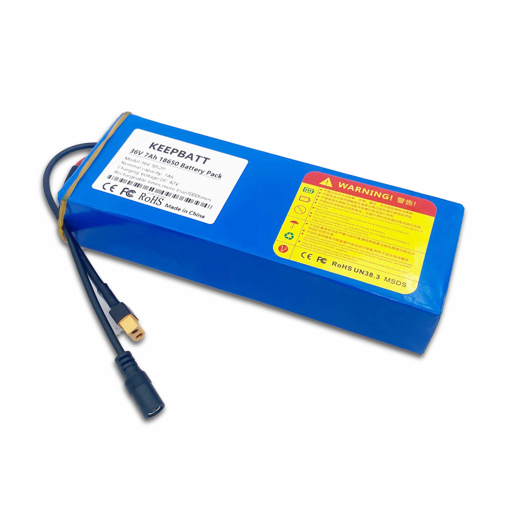 36V 10S2P 7Ah 450Watt 18650 Lithium-Ion Battery Suitable for Skateboard and Electric Bike with XT60 Connector