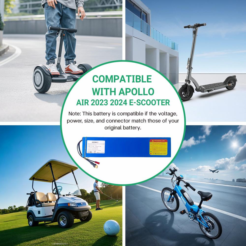 Pack de batteries KEEPBATT 36V 17,5Ah 18650 adapté au scooter électrique APOLLO Air 2023