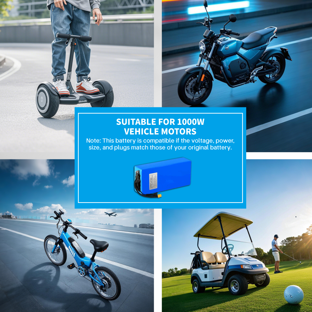 36V 리튬 배터리 36V 20Ah, 1000W 전기 자전거 및 스쿠터용 배터리, 30A BMS 및 42V 2A 충전기 포함