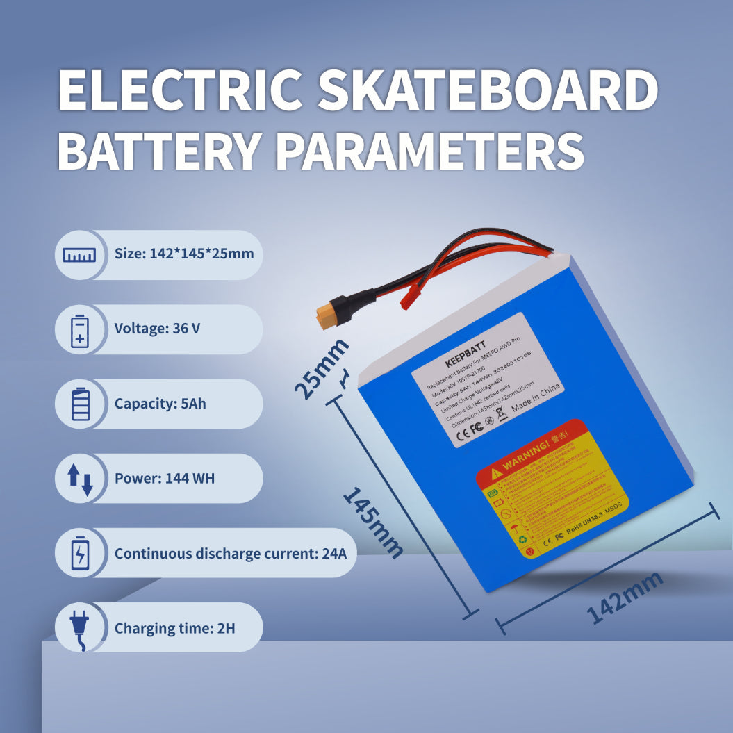 KEEPRATT 36V 5Ah Bateria de Substituição para Meepo AWD Pro E Skateboard