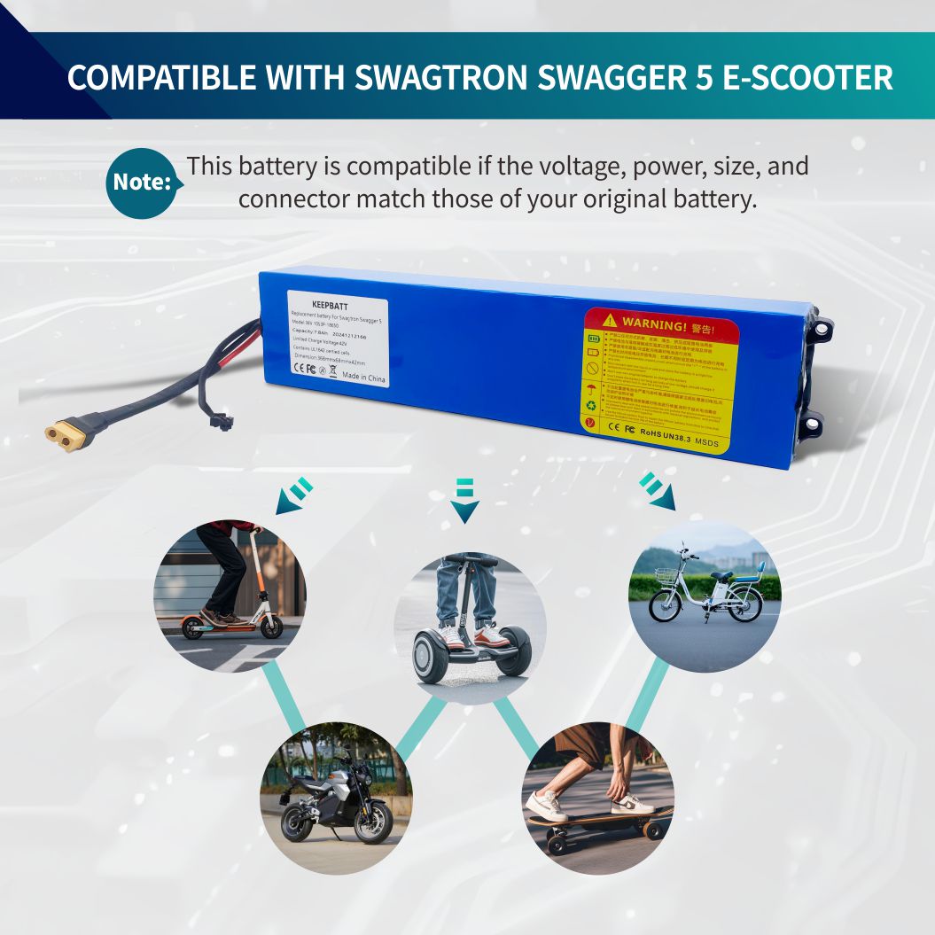 US in Stock KEEPBATT 36V 7.8Ah Replacement Battery Pack For swagtron swagger 5 E-Scooter