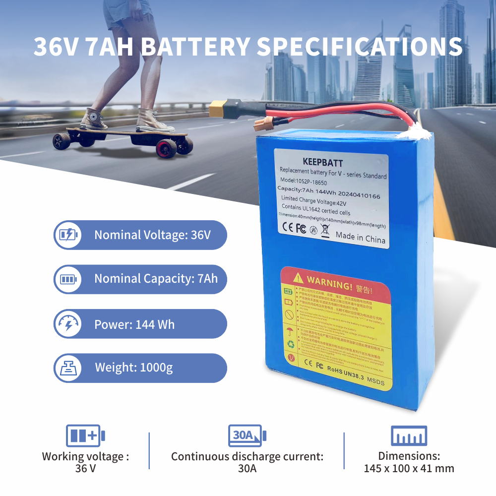 Batterie lithium de remplacement 36 V 7 Ah pour scooter électrique Meepo Shuffle S V4S V4