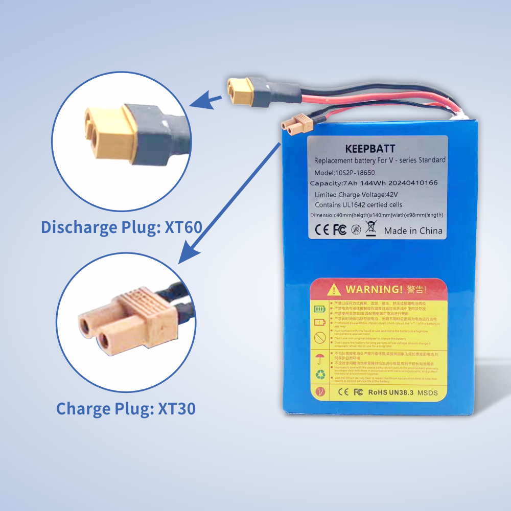 Batterie lithium de remplacement 36 V 7 Ah pour scooter électrique Meepo Shuffle S V4S V4