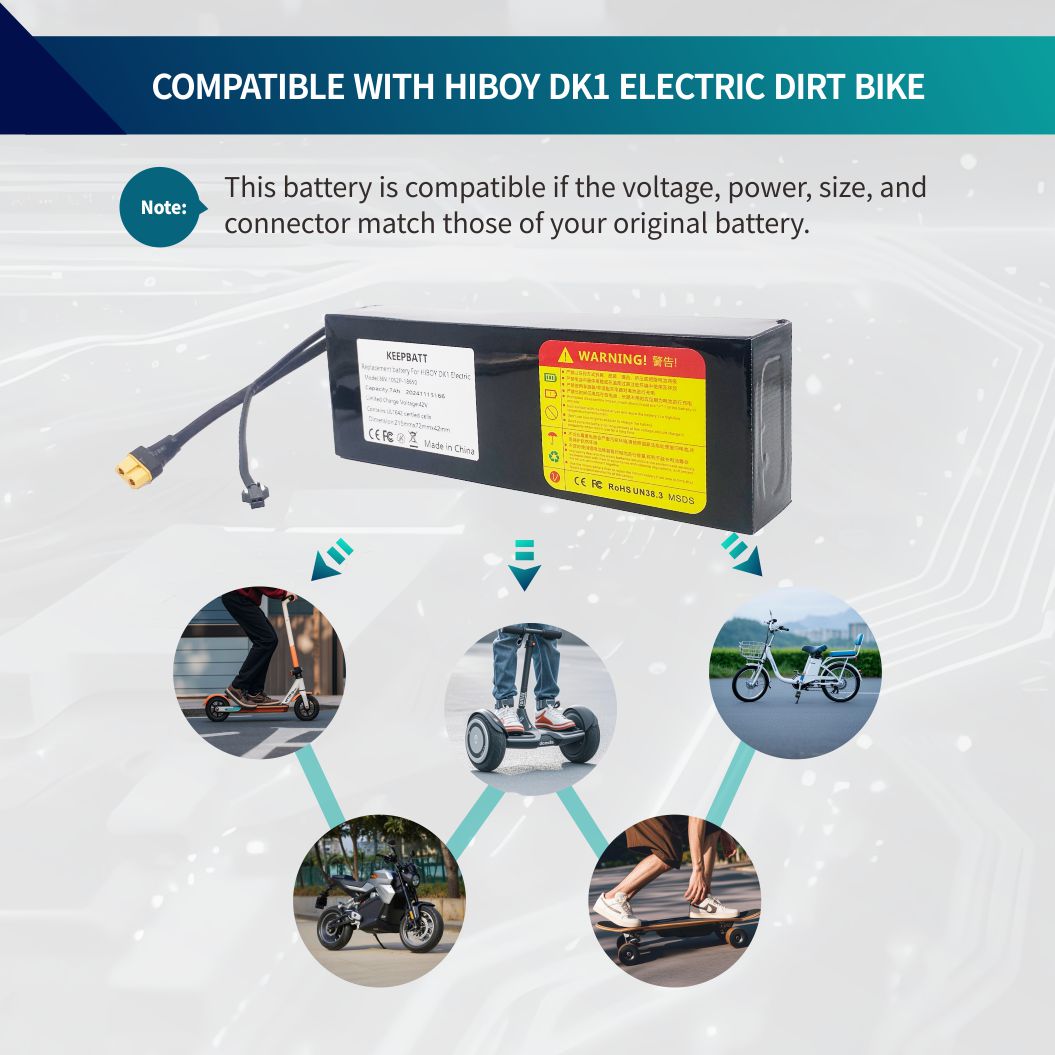 KEEPBATT 36V 7Ah Replacement Battery for Hiboy DK1 Electric Dirt Bike