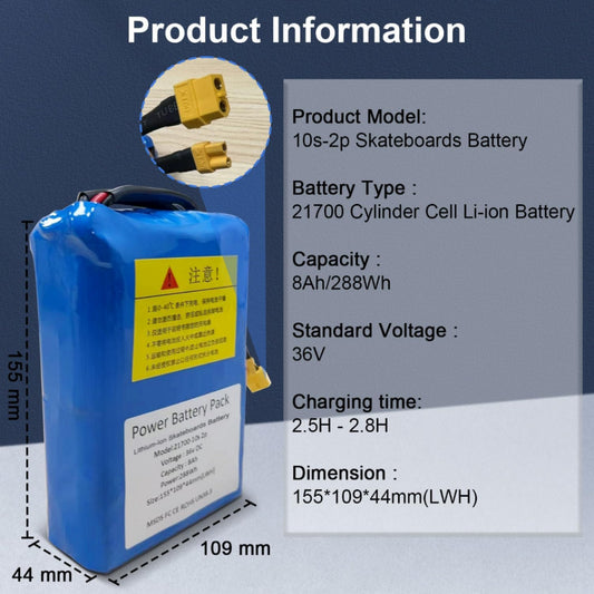 Batterie KEEPBATT 36V 8Ah pour skateboard électrique Meepo V5ER MINI5 ER