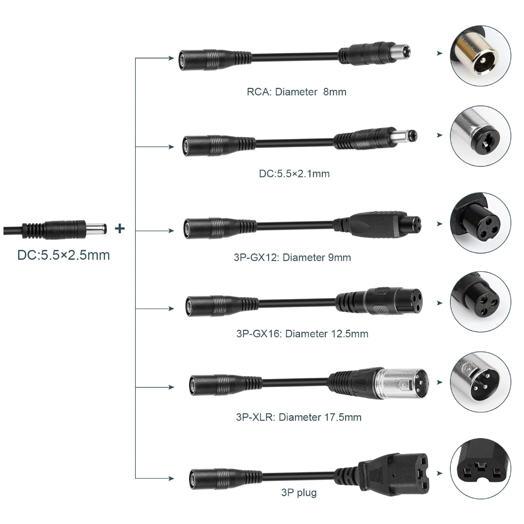 42V 2A Universal Scooter Charger with 7 Connections for 36V 10S Li-ion Battery 7 In 1 E-Scooter Charger for Jetson Gotrax Ninebot Bike