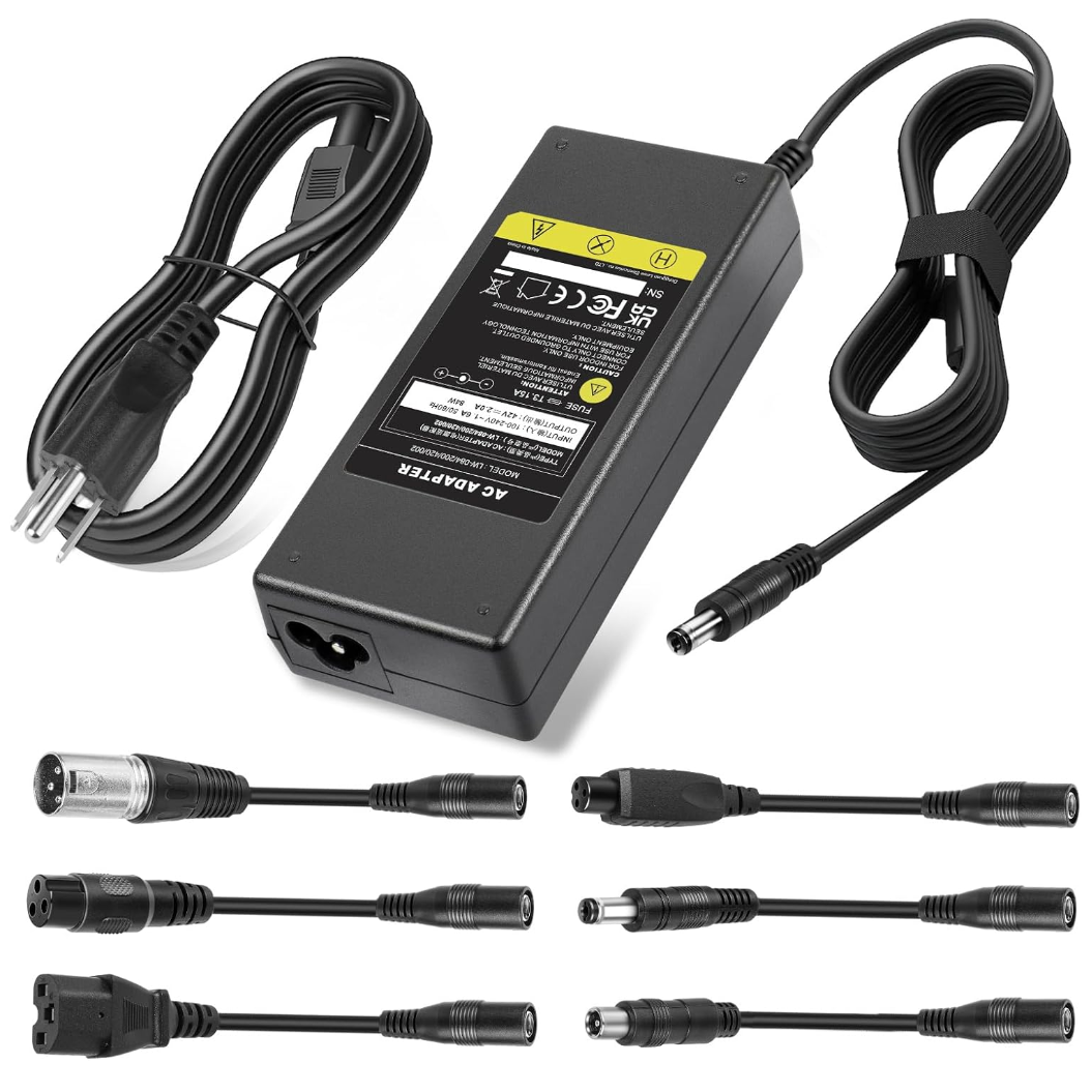 42V 2A Universal Scooter Charger with 7 Connections for 36V 10S Li-ion Battery 7 In 1 E-Scooter Charger for Jetson Gotrax Ninebot Bike