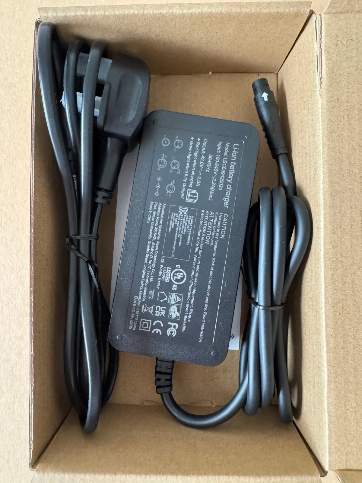 42V 3A IMP 3-Pin Charger For 36V Zoomo Zero Sport ECO Max Ebike MPS HWT Battery