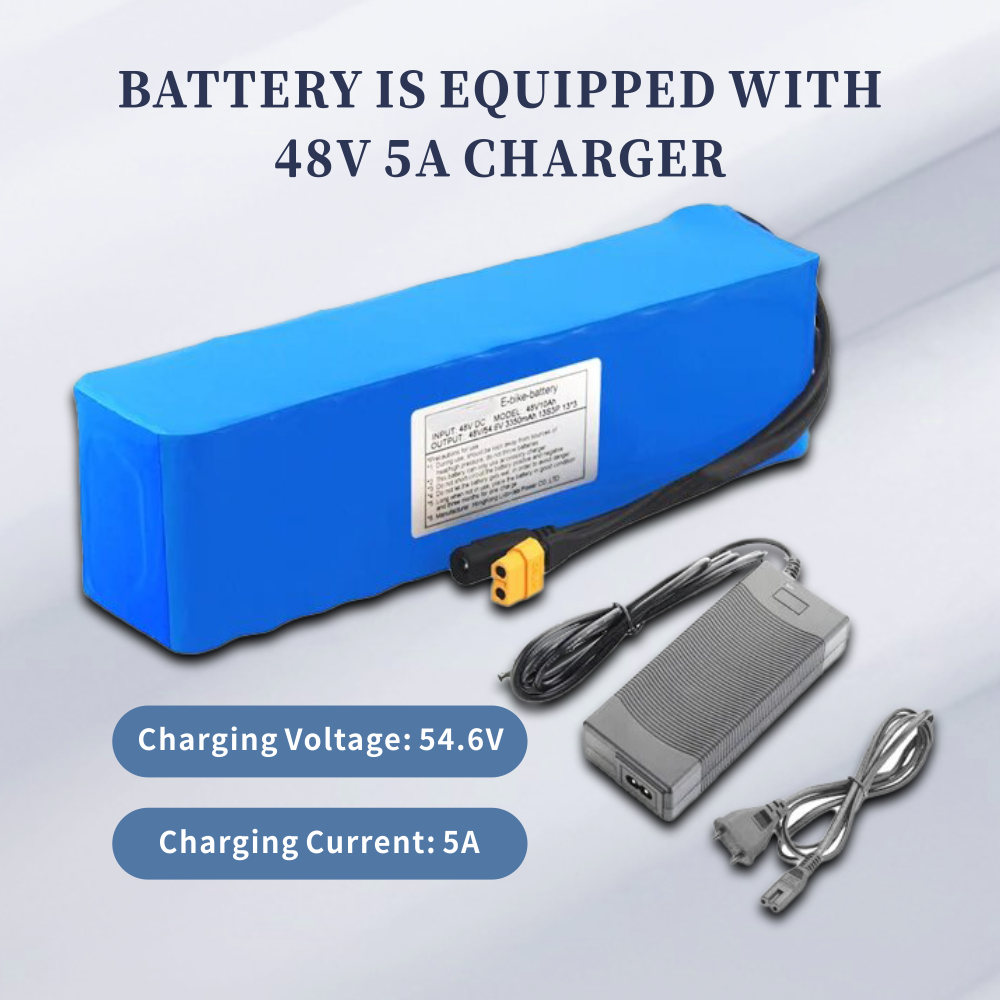 Batterie 48v 10Ah 13S3P XT60 pour vélo électrique Bafang E-bike Scooter avec chargeur BMS