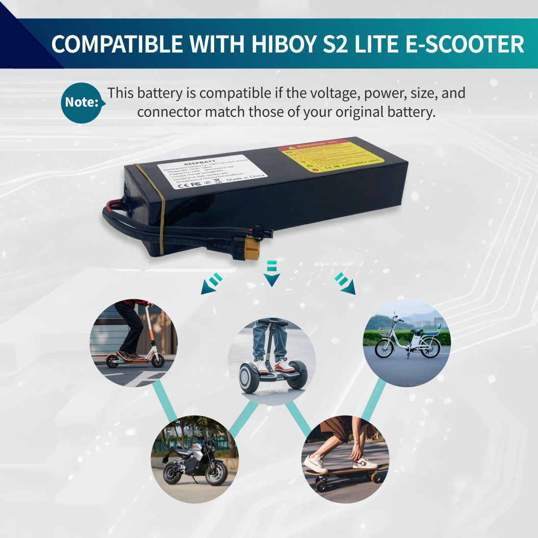 KEEPBATT 36V 7Ah Replacement Battery Pack For Hiboy S2 Lite E Scooter