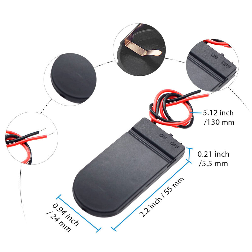 5pcs 6V CR2032 Battery holder For light up Christmas jumper Toys bread board