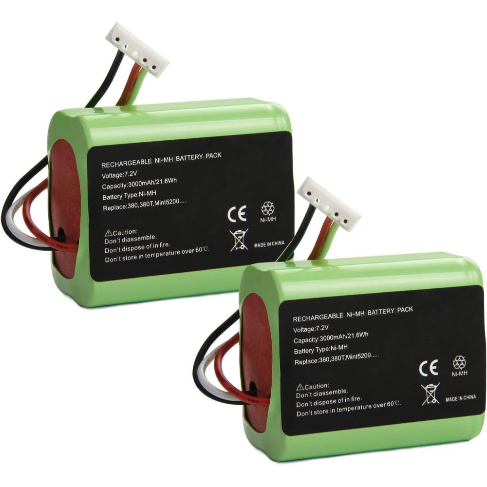 7.2V 3000mAh Ni-MH Battery Replacement for Braava 380 380T 390T Mint 5200 B Floor Mopping Robot 4409709 GPRHC202N026