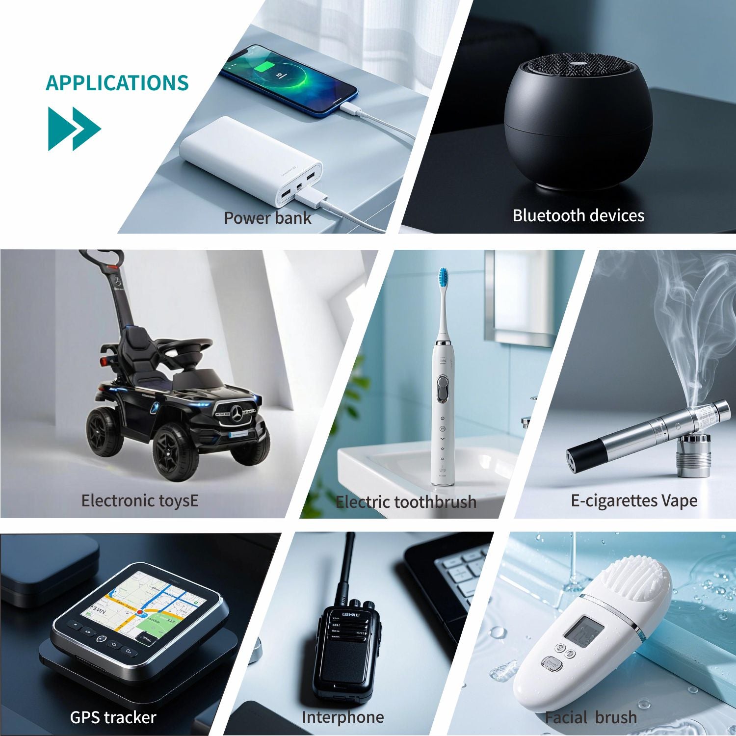 KB-LP 702030 Lipo 3.7V 380mAh Bateria de Polímero de Lítio Recarregável para GPS