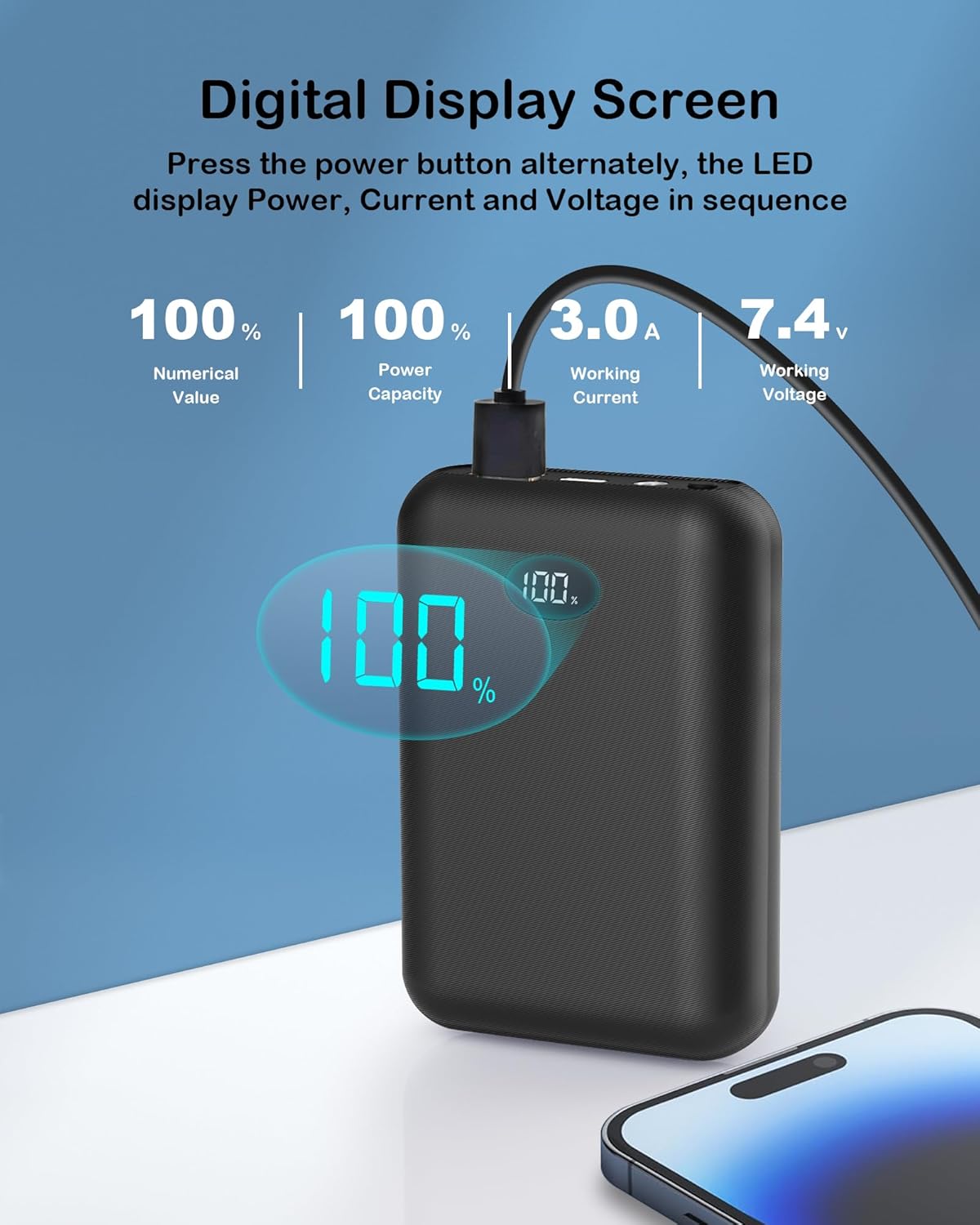 BATERYCORE 16000mAh Heated Vest Battery Pack for Heated Vest with 2 Adapter Cable