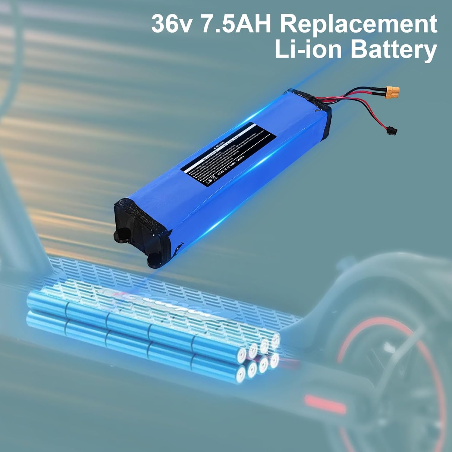 KEEPBATT 36V 7500mAh Electric Scooter Replacement Battery Pack Compatible For Hiboy S2 KS4 Electric Scooter