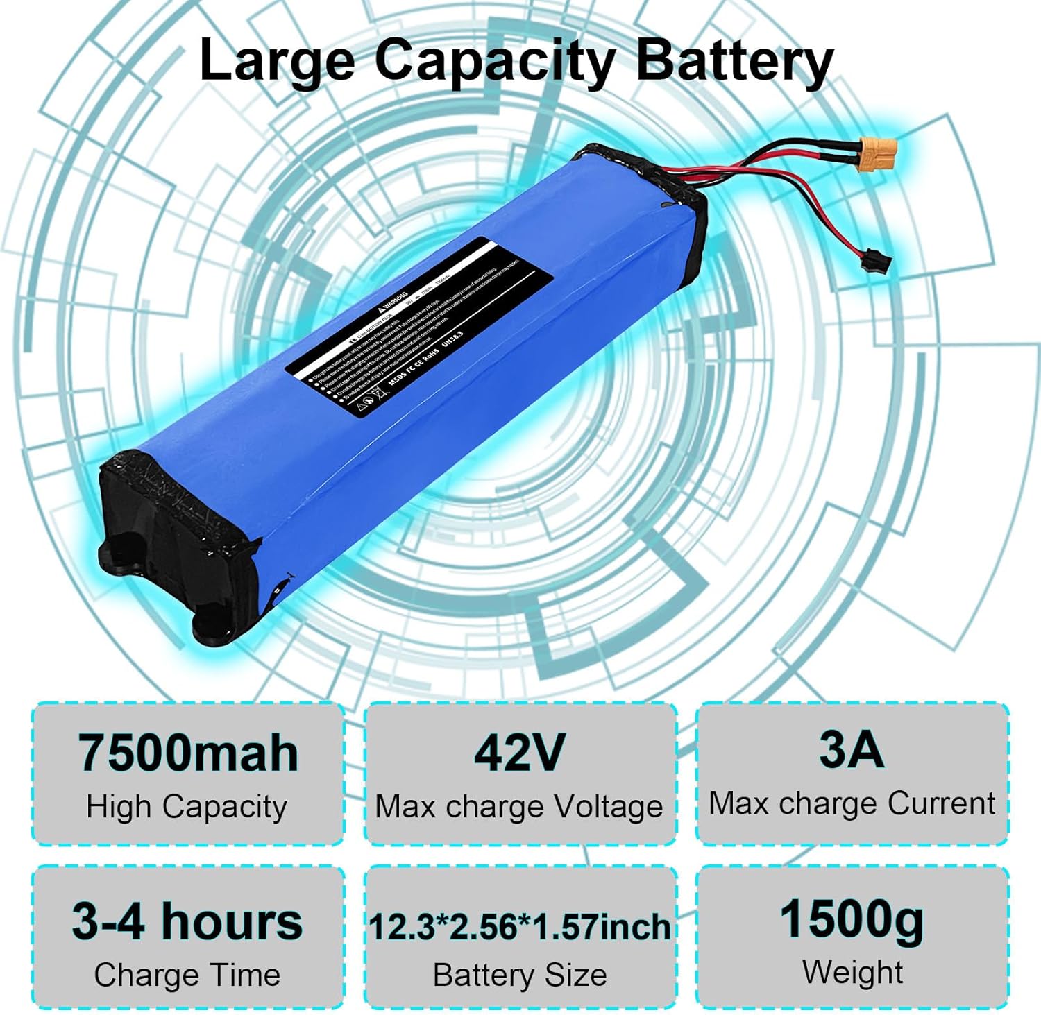KEEPBATT 36V 7500mAh Electric Scooter Replacement Battery Pack Compatible For Hiboy S2 KS4 Electric Scooter