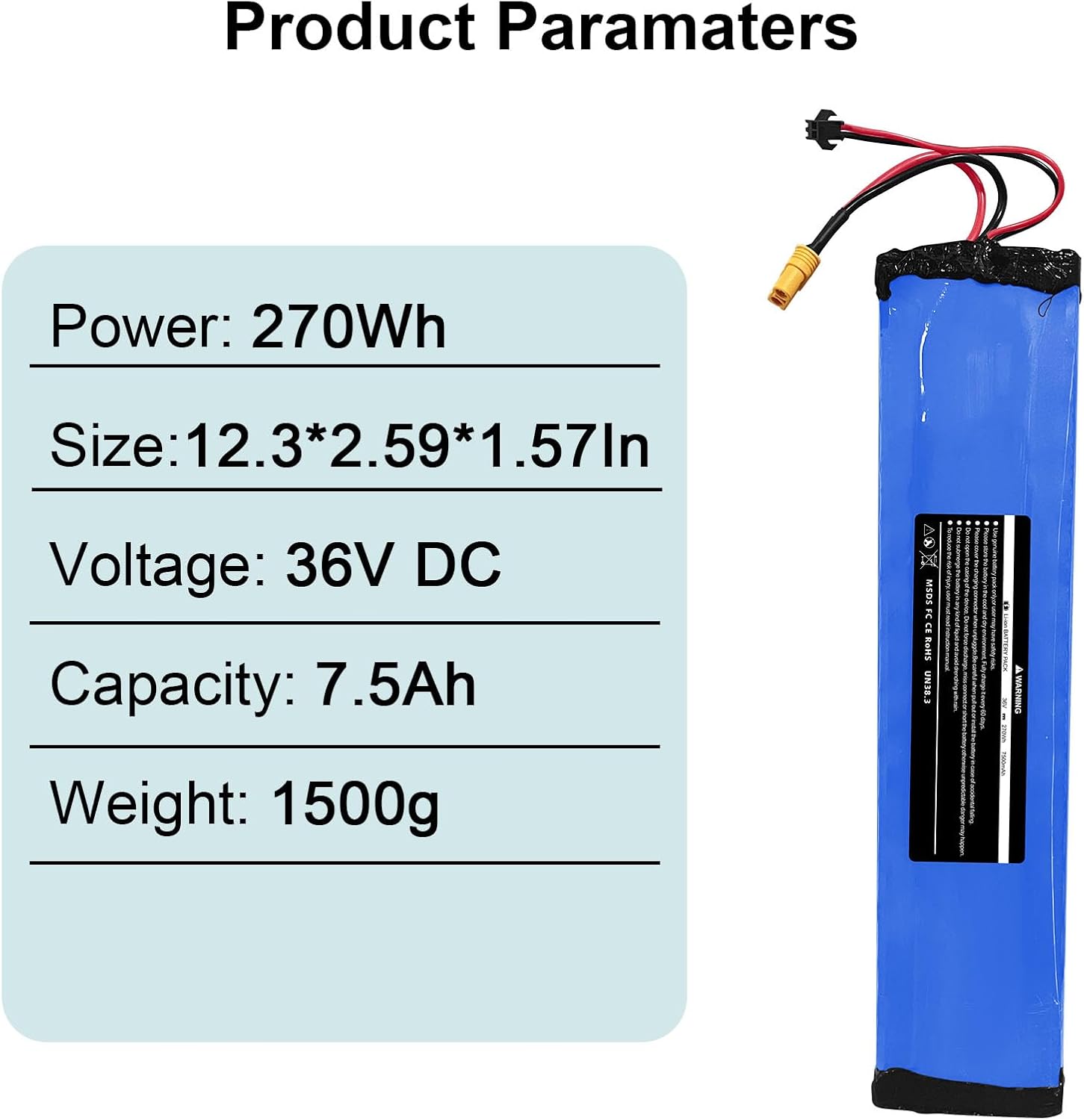 KEEPBATT 36V 7500mAh Electric Scooter Replacement Battery Pack Compatible For Hiboy S2 KS4 Electric Scooter