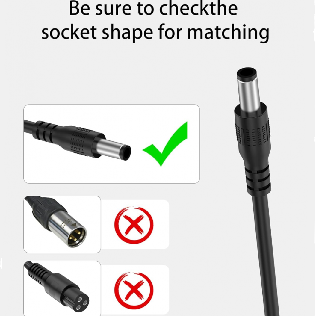 42V 2A IScooter Electric Scooter Charger Compatible with IScooter I8L, I9 Pro, 1S Isinwheel S9 Pro, S9 Max 36V Lithium Battery DC 5525 Plug