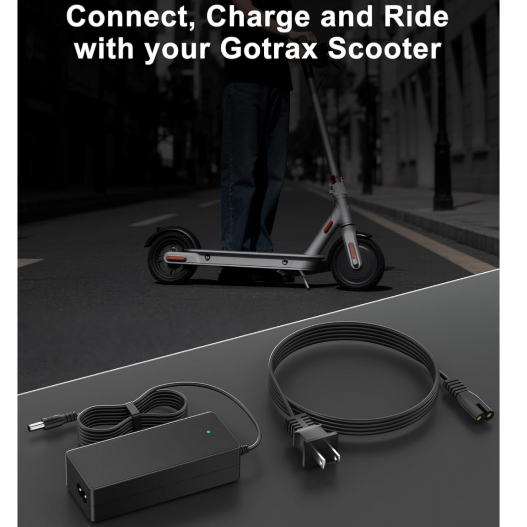 42V 2A Charger for Gotrax Electric Scooter Compatible with GotraX GXL V2, Apex, XR Ultra, Go Trax 36V Lithium Battery -5525 DC Plug
