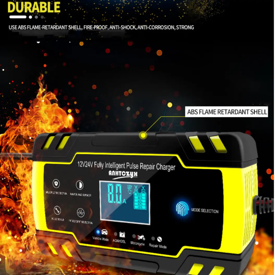 Anhtczyx 12V 24V Loodzuurbatterij Oplader Auto Oplader voor Motorfietsaccu AGM