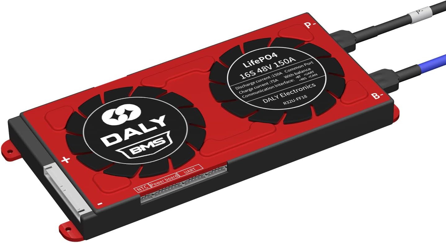 Daly Smart BMS LiFePO4 16S 48V 150A e Li-ion 16S 60V 150A com Bluetooth (Modelo 20 95 212)