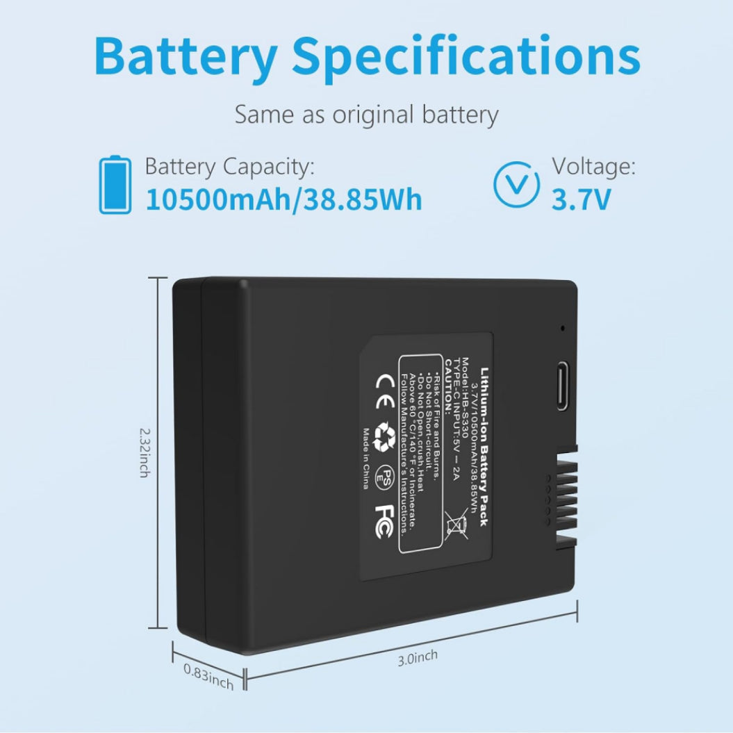 3.7V 10500mAh Battery Replacement for Smart Drop Eufy Smart Lock S330 E330 S230 Model T8520 Security 3-in-1 Video
