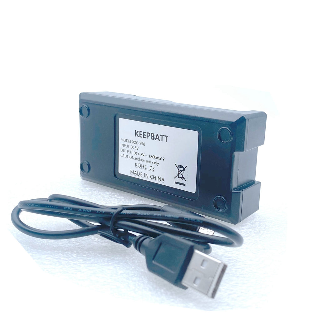 Chargeur de batterie KEEPBATT à 2 emplacements pour batteries rechargeables Li-ion NiMH NiCD