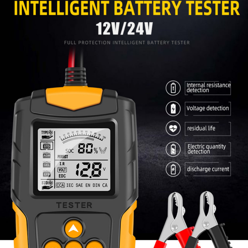 E-FAST TK-100 Batterij Tester met Digitaal Display 12V/24V - Auto Batterij Interne Weerstand Tester