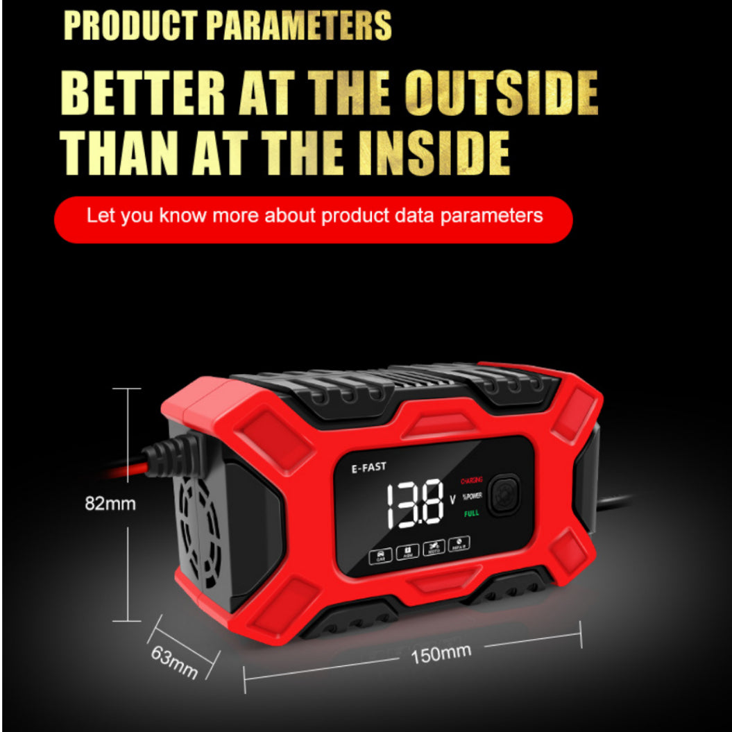 E-FAST 자동차 배터리 충전기 수리 - 12V 오토바이 및 납산 배터리용 자동 충전기