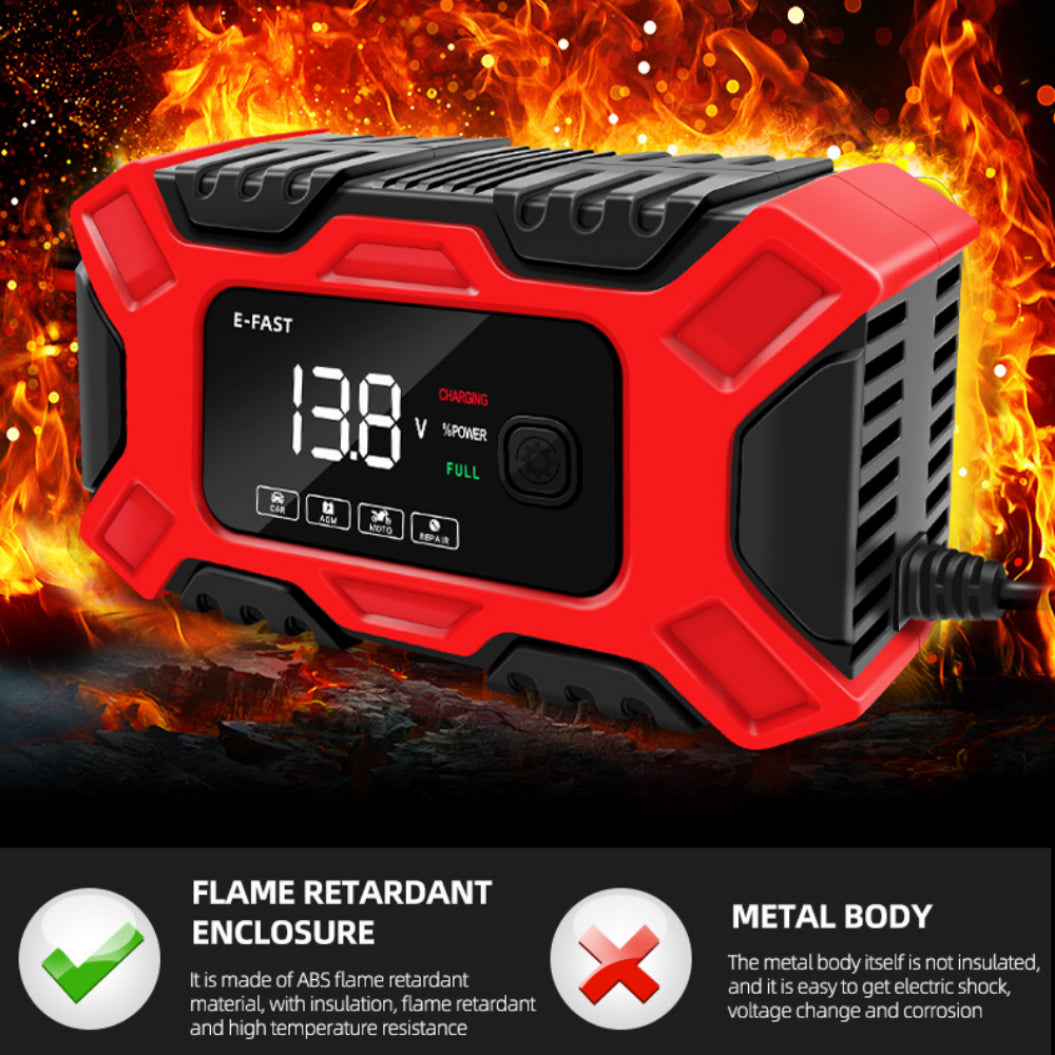 E-FAST 자동차 배터리 충전기 수리 - 12V 오토바이 및 납산 배터리용 자동 충전기