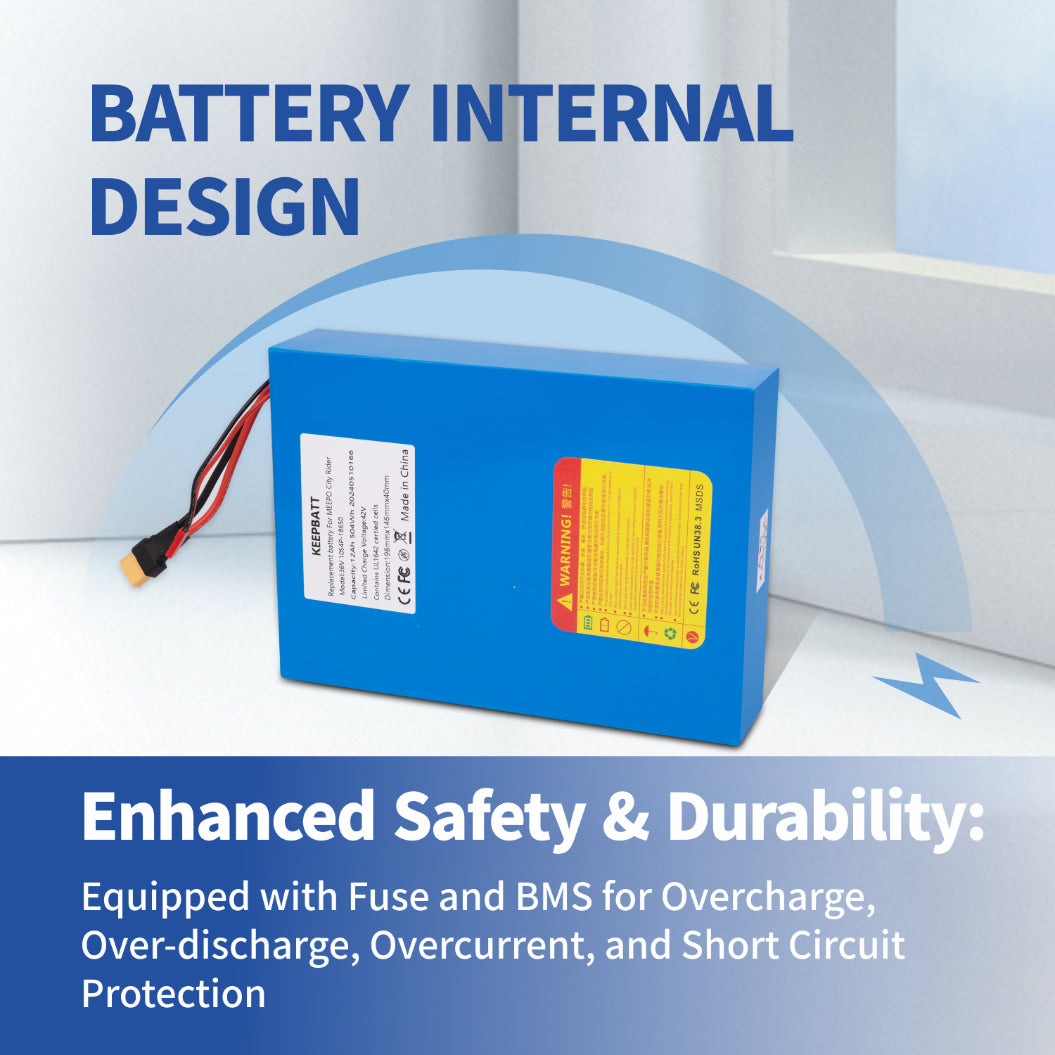 KEEPBATT 36V 12Ah Vervangbatterij voor Meepo City Rider E Skateboard
