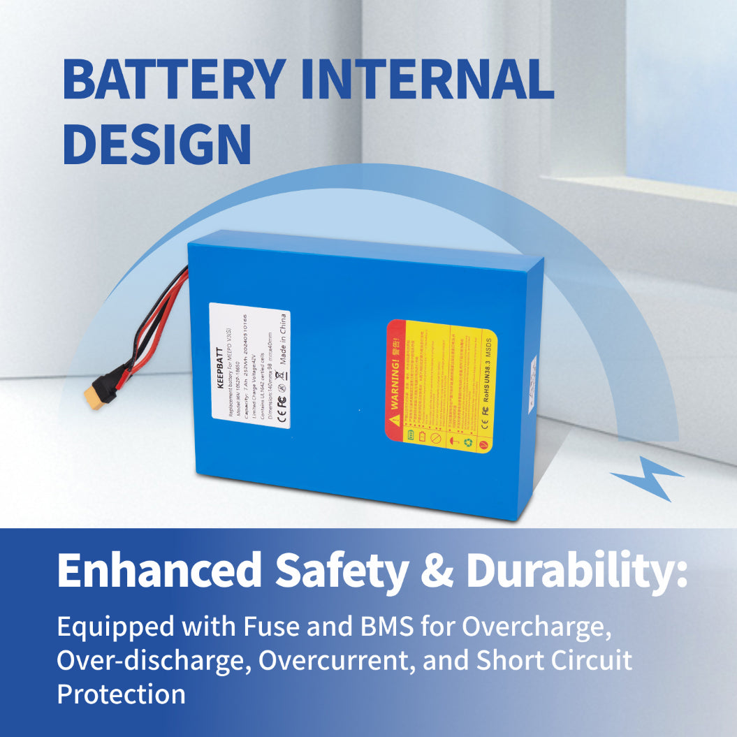 KEEPBATT 36V 7Ah Replacement Battery For Meepo V3(S) Standard MINI 2 Standard Mini 2S E Skateboard
