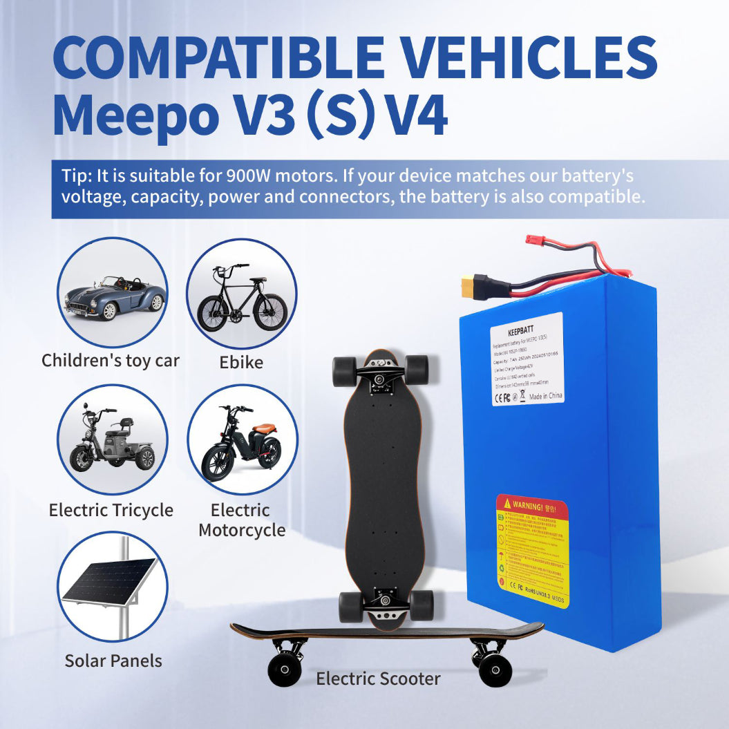 KEEPBATT 36V 7Ah Replacement Battery For Meepo V3(S) Standard MINI 2 Standard Mini 2S E Skateboard