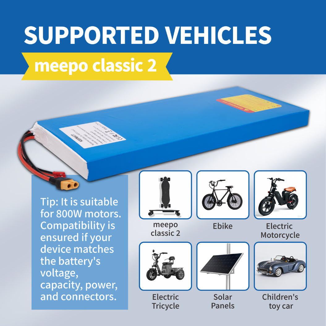 KEEPBATT 36V 10.5Ah Vervangbatterij voor Meepo Classic 2 E Skateboard