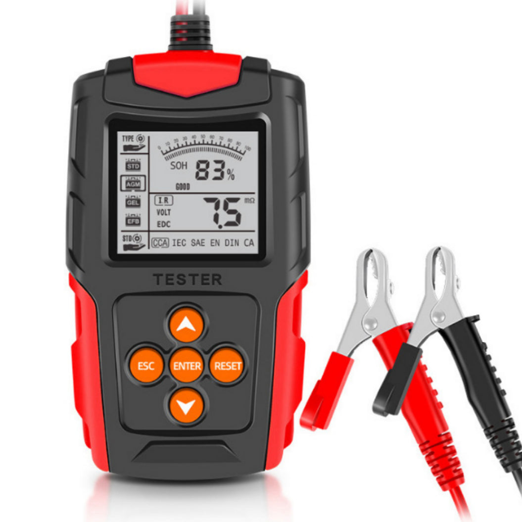 E-FAST TK-100 Batterij Tester met Digitaal Display 12V/24V - Auto Batterij Interne Weerstand Tester