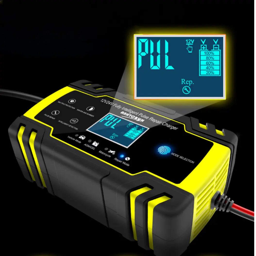 Anhtczyx 12V 24V Loodzuurbatterij Oplader Auto Oplader voor Motorfietsaccu AGM