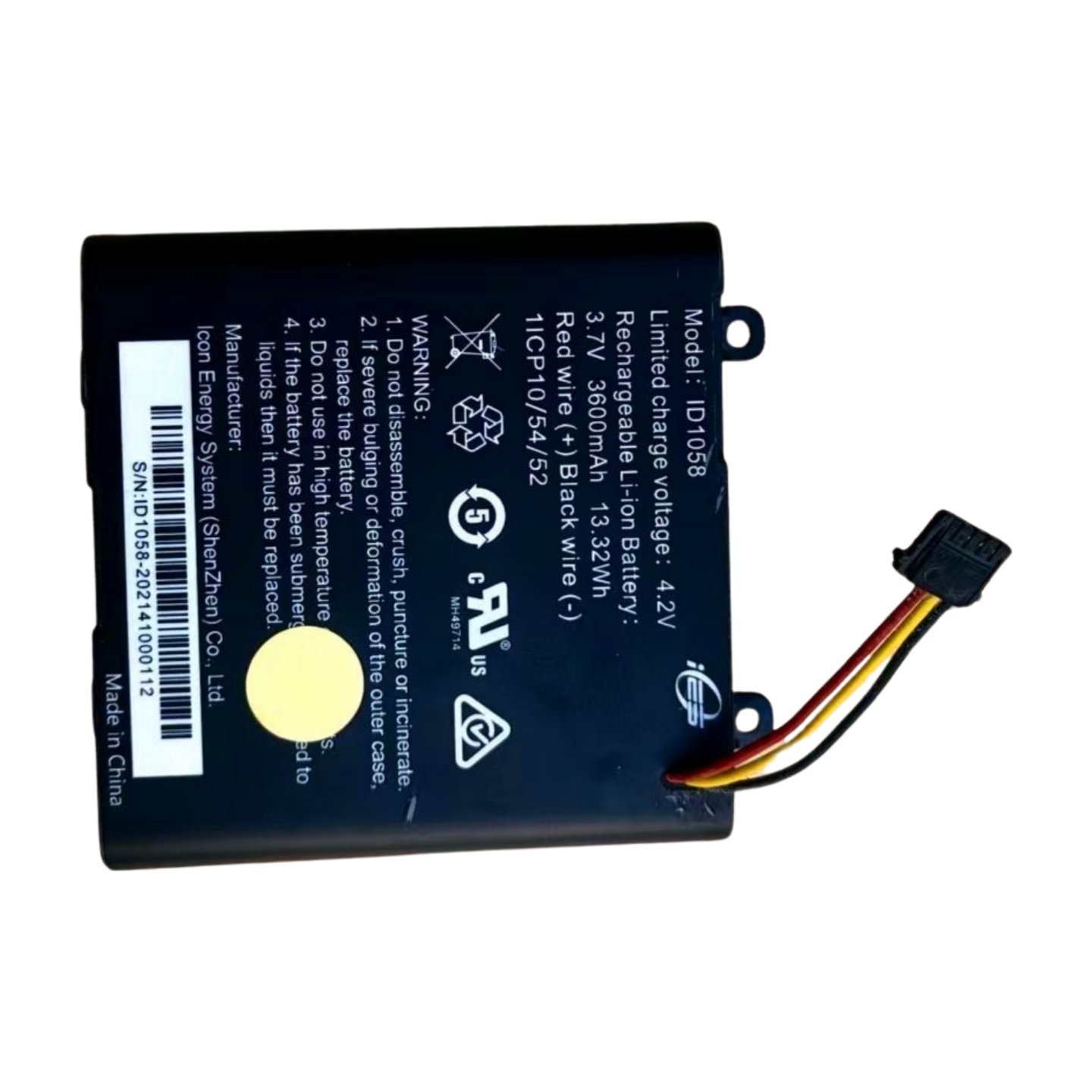 3.7V 3600mAh Replacement Battery for AXIS W100 Body Worn Camera