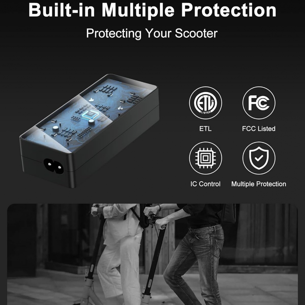 42V 2A Charger for Gotrax Electric Scooter Compatible with GotraX GXL V2, Apex, XR Ultra, Go Trax 36V Lithium Battery -5525 DC Plug