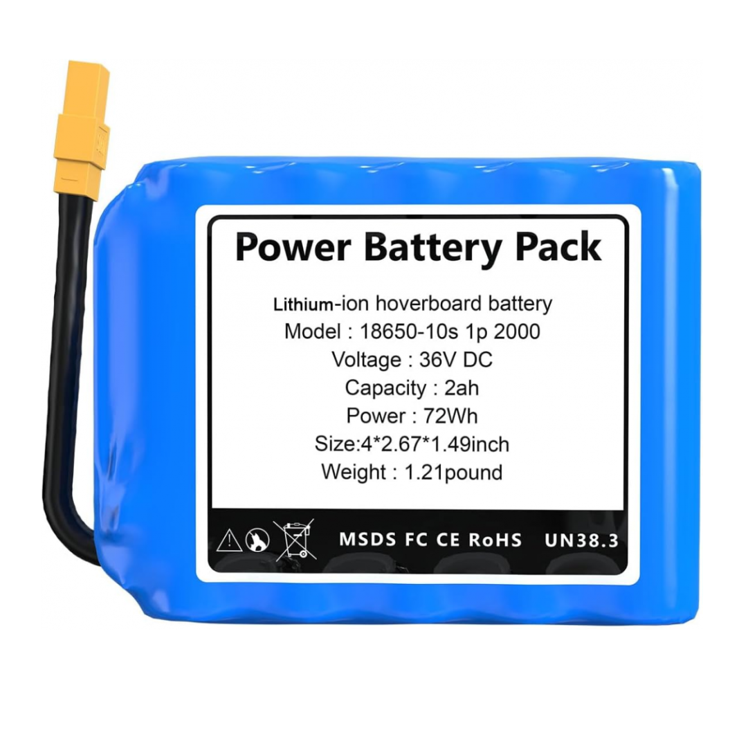 Replacement 36V 2Ah Hoverboard Battery High Capacity Lithium Battery for Hoverboards