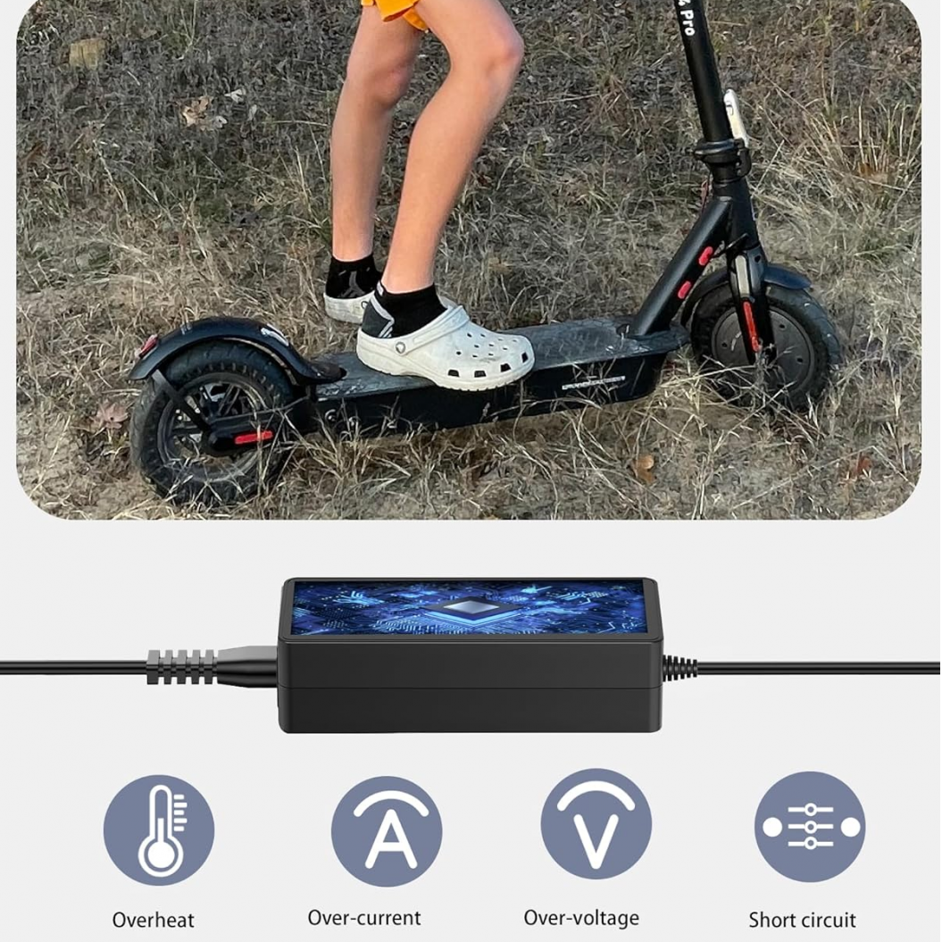 42V 2A IScooter Electric Scooter Charger Compatible with IScooter I8L, I9 Pro, 1S Isinwheel S9 Pro, S9 Max 36V Lithium Battery DC 5525 Plug