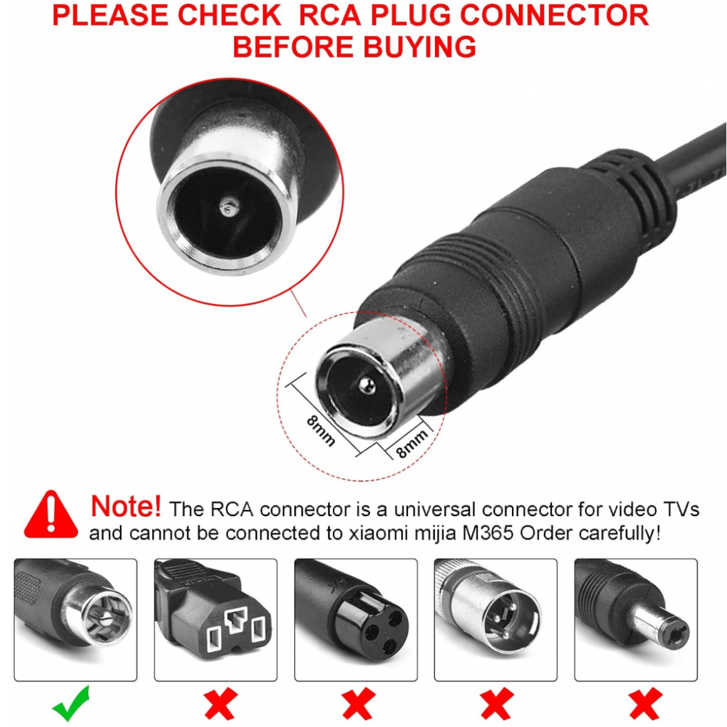 42V 2A Ninebot Electric Scooter Charger Round RCA Connector Compatible with 36V Li-ion Battery for Xiaomi M365 Segway